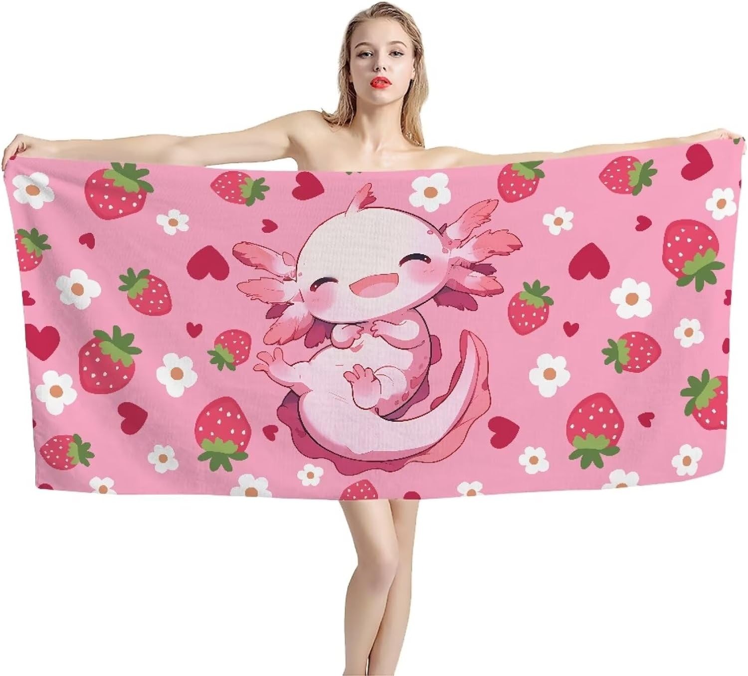 Pilates Yoga Towel - منشفة شاطئ لطيفة على شكل فراولة