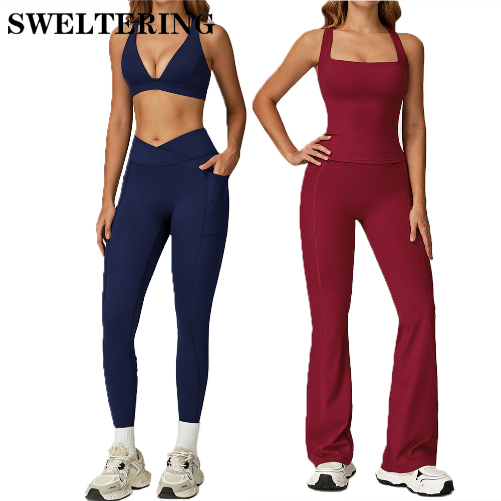 Pilates Yoga Legging - طقم رياضي من قطعتين للياقة البدنية