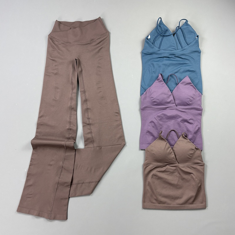Pilates Yoga Legging - طقم رياضي نسائي من قطعتين بدون