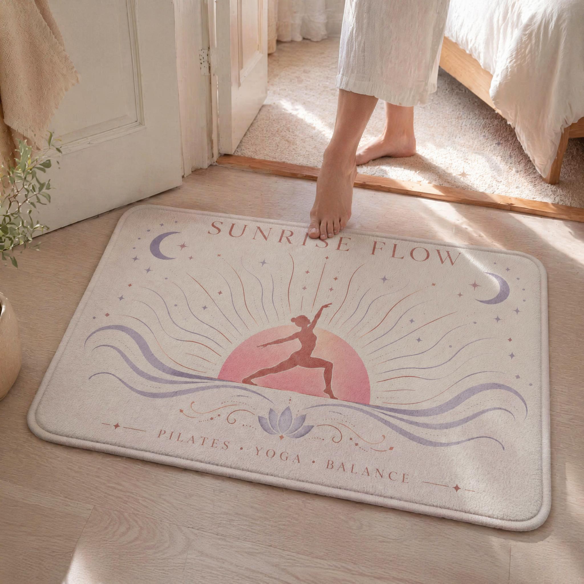 سجادة يوغا بتصميم شروق الشمس،  - مراجعة Pilates Yoga Room وسعره