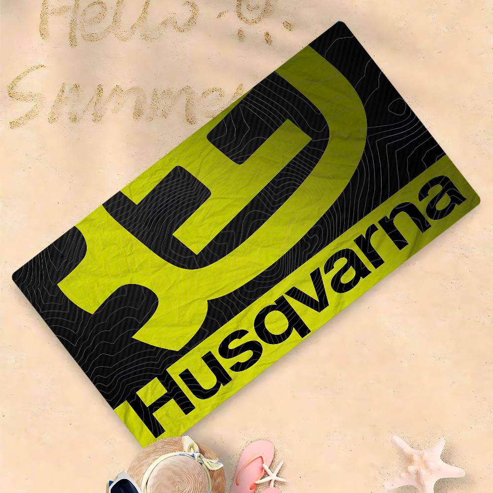 منشفة شاطئ بشعار H-HusqvarnaS، - مراجعة Pilates Yoga Towel وسعره